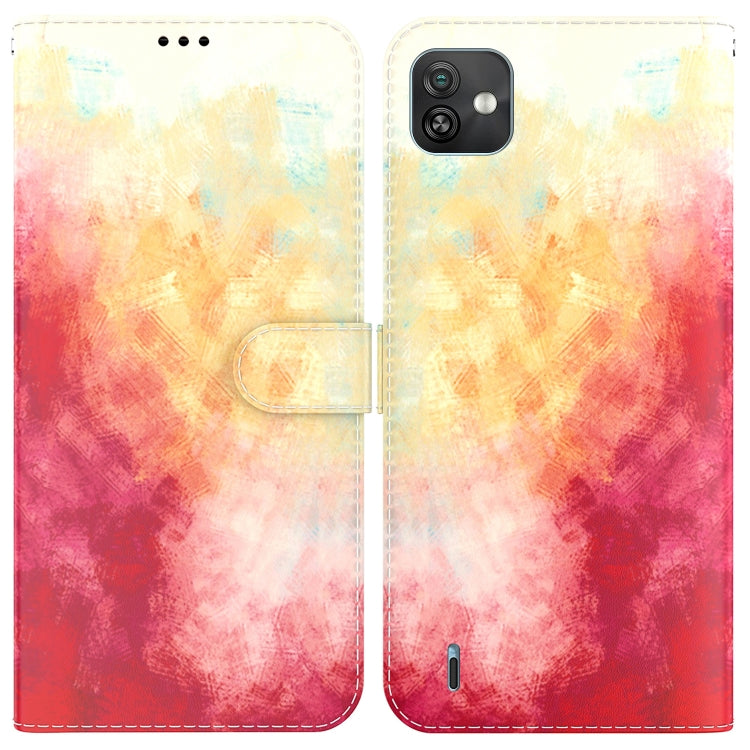 For Wiko Y82 Watercolor Pattern Horizontal Flip Leather Phone Case