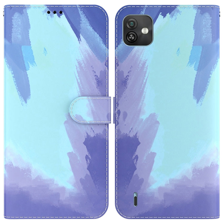 For Wiko Y82 Watercolor Pattern Horizontal Flip Leather Phone Case