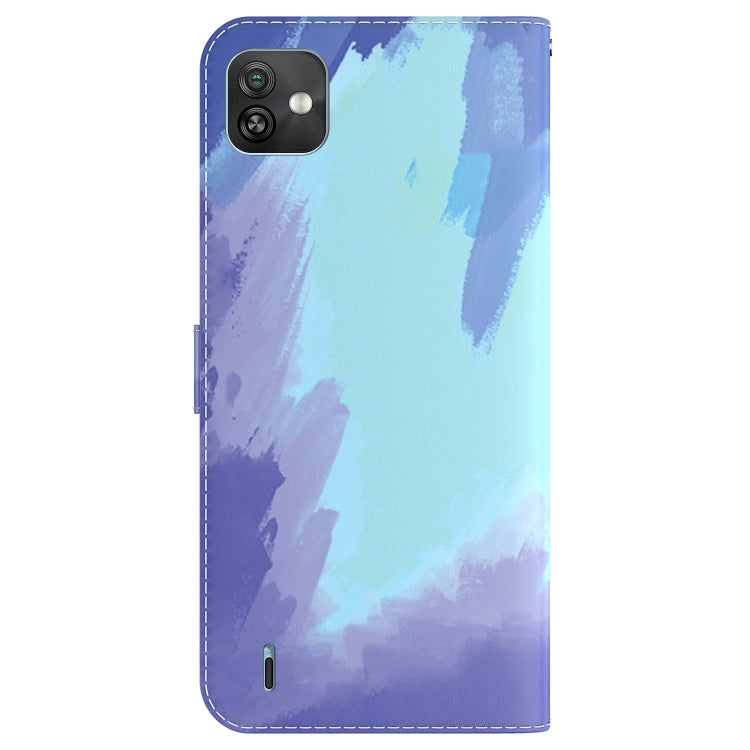 For Wiko Y82 Watercolor Pattern Horizontal Flip Leather Phone Case