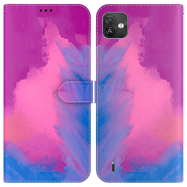 For Wiko Y82 Watercolor Pattern Horizontal Flip Leather Phone Case