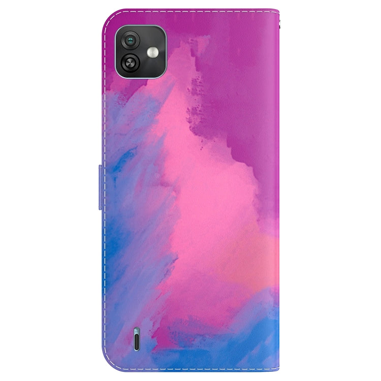 For Wiko Y82 Watercolor Pattern Horizontal Flip Leather Phone Case