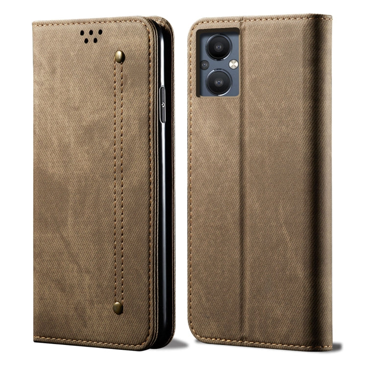 For OnePlus Nord N20 5G Denim Texture Casual Style Leather Phone Case