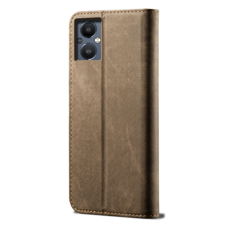 For OnePlus Nord N20 5G Denim Texture Casual Style Leather Phone Case