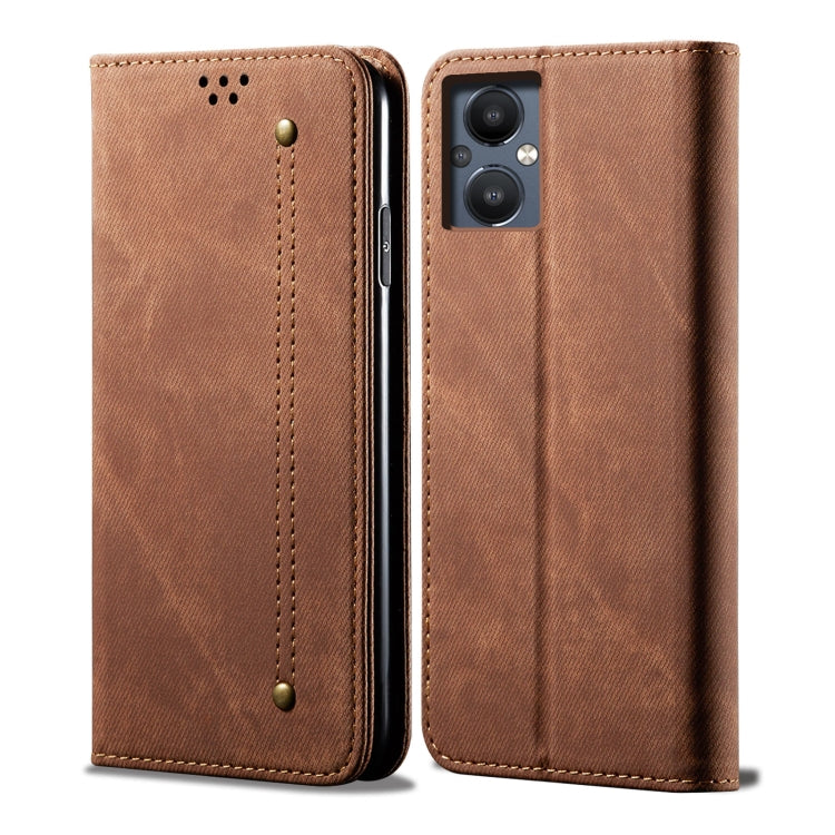 For OnePlus Nord N20 5G Denim Texture Casual Style Leather Phone Case