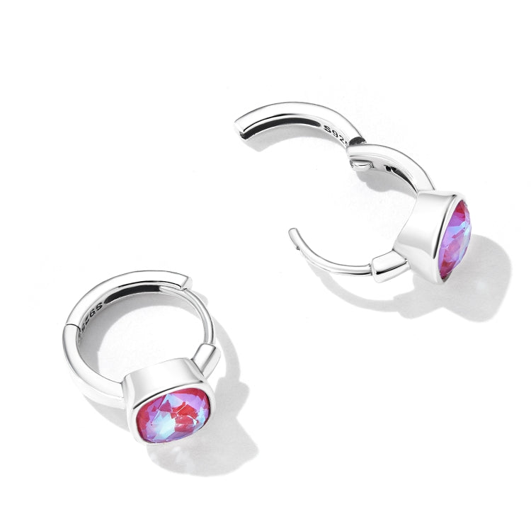 S925 Sterling Silver Mocha Fluorescent Ear Buckle Women Earrings