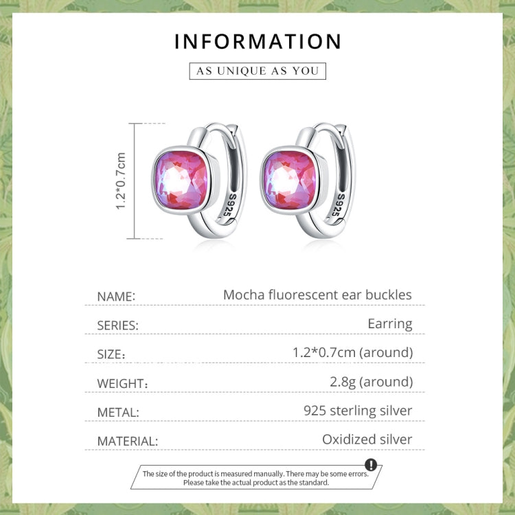 S925 Sterling Silver Mocha Fluorescent Ear Buckle Women Earrings