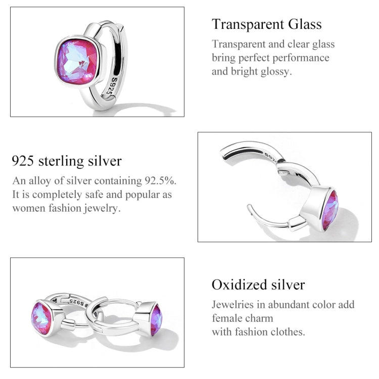 S925 Sterling Silver Mocha Fluorescent Ear Buckle Women Earrings