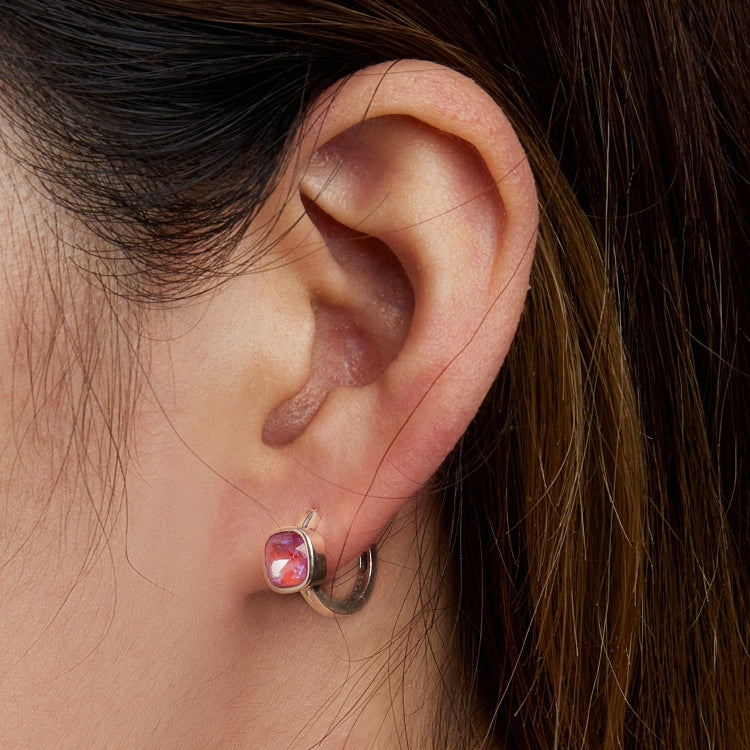 S925 Sterling Silver Mocha Fluorescent Ear Buckle Women Earrings