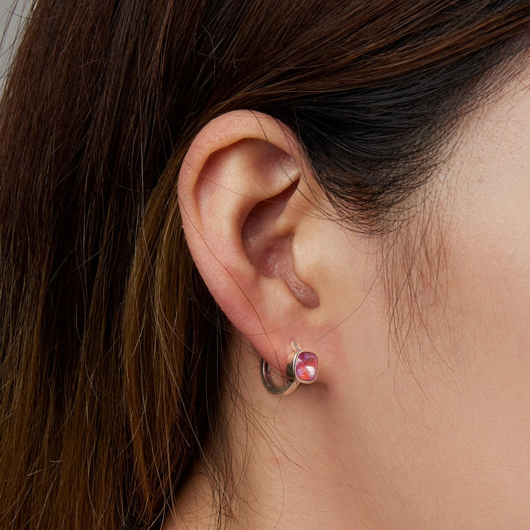 S925 Sterling Silver Mocha Fluorescent Ear Buckle Women Earrings