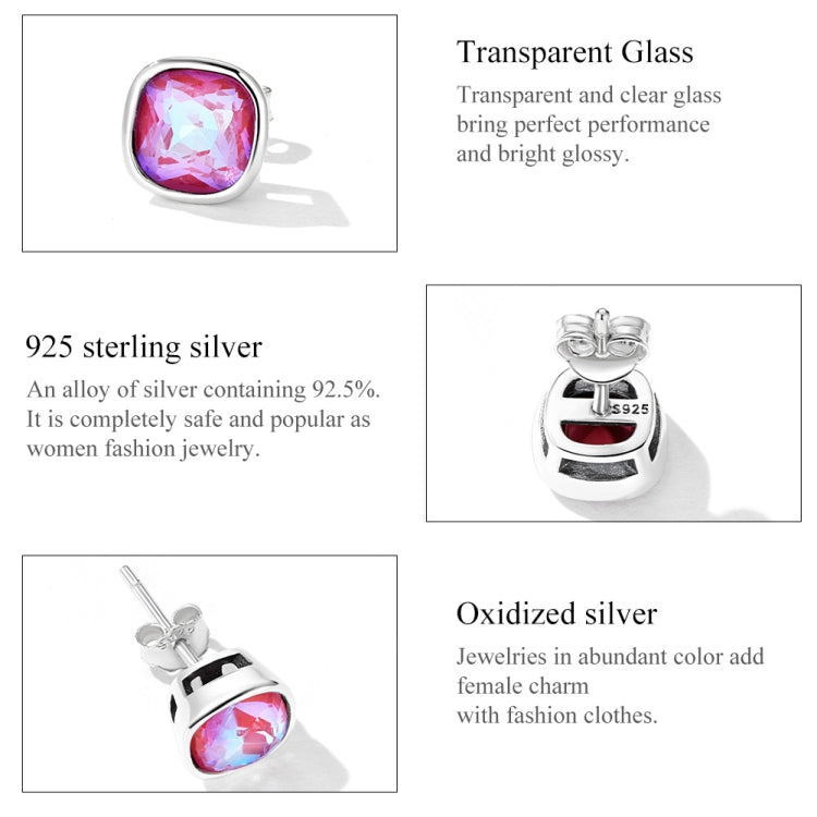 S925 Sterling Silver Mocha Fluorescent Ear Stud Women Earrings
