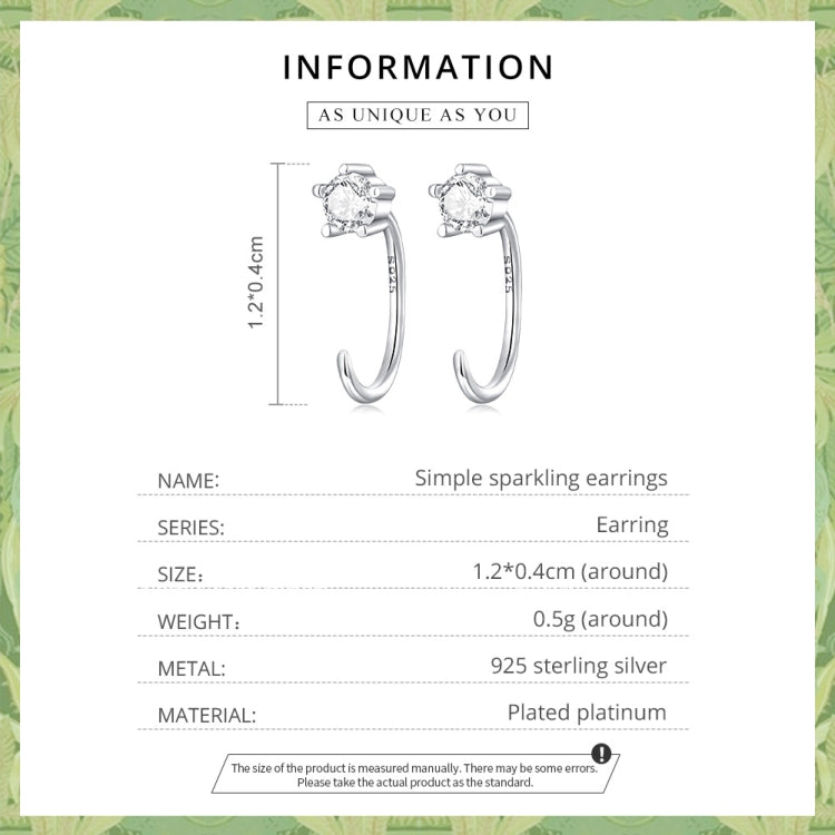 S925 Sterling Silver Star Ear Hook Women Earrings