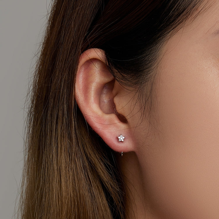 S925 Sterling Silver Star Ear Hook Women Earrings