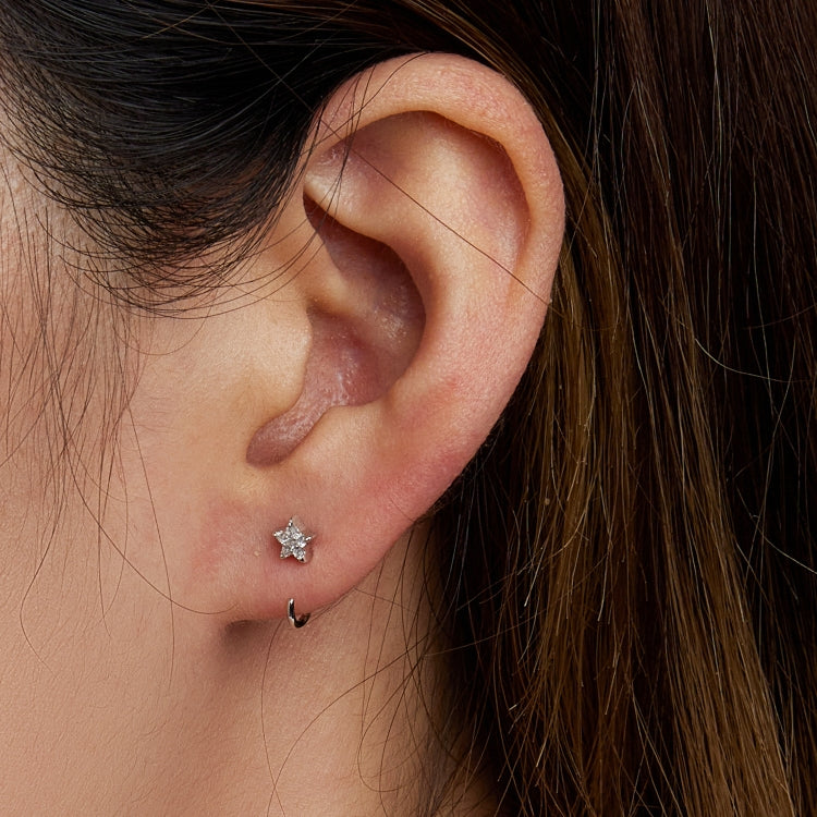 S925 Sterling Silver Star Ear Hook Women Earrings