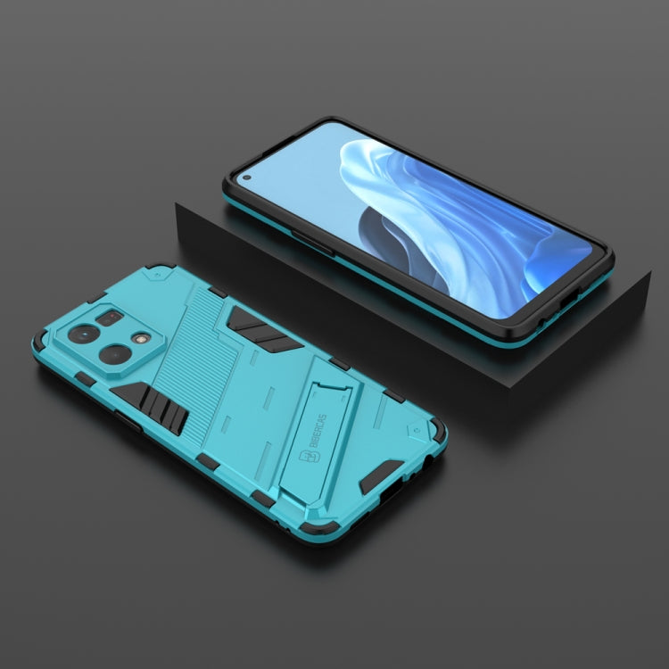 For OPPO Reno7 4G Punk Armor 2 in 1 PC + TPU Shockproof Phone Case with Invisible Holder