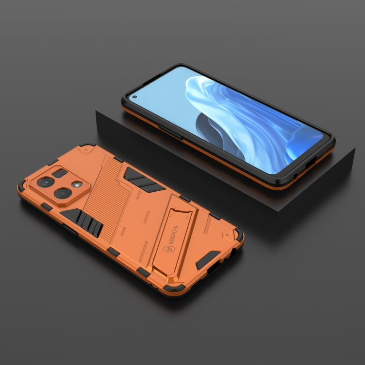 For OPPO Reno7 4G Punk Armor 2 in 1 PC + TPU Shockproof Phone Case with Invisible Holder