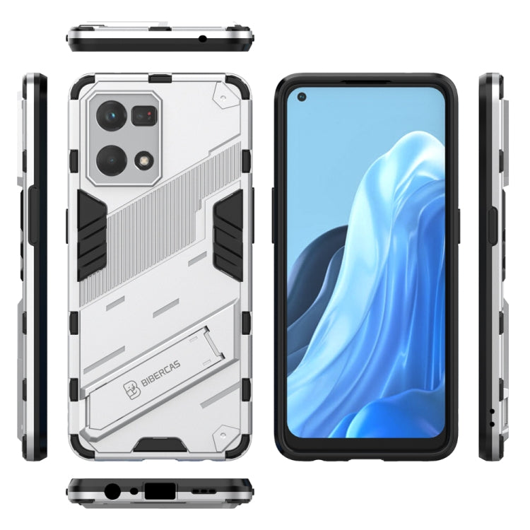 For OPPO Reno7 4G Punk Armor 2 in 1 PC + TPU Shockproof Phone Case with Invisible Holder