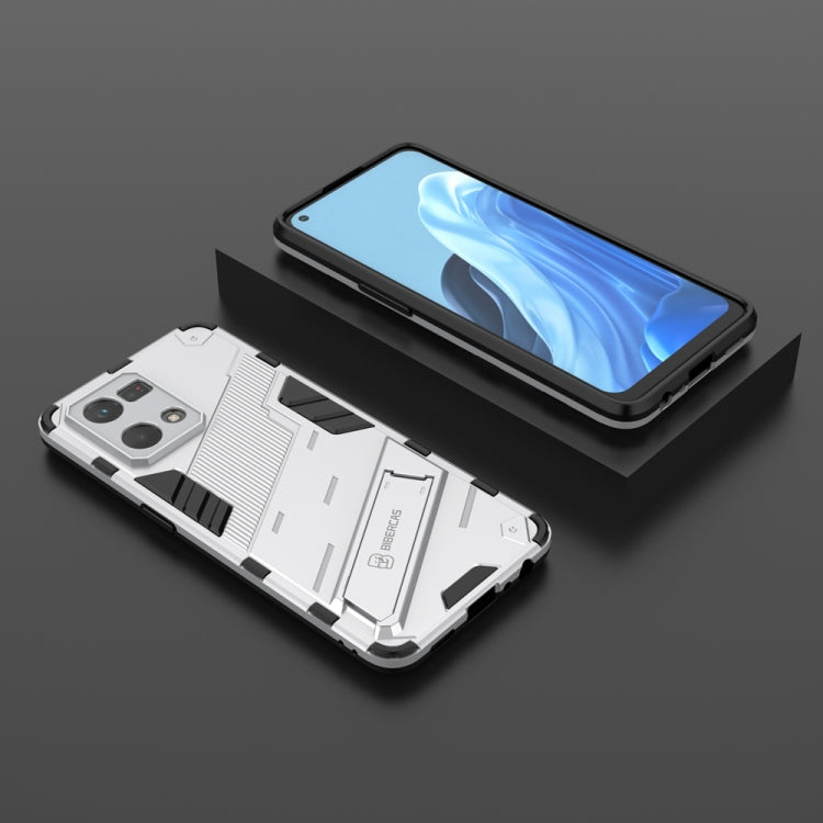 For OPPO Reno7 4G Punk Armor 2 in 1 PC + TPU Shockproof Phone Case with Invisible Holder