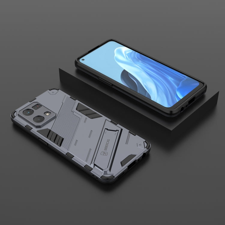 For OPPO Reno7 4G Punk Armor 2 in 1 PC + TPU Shockproof Phone Case with Invisible Holder