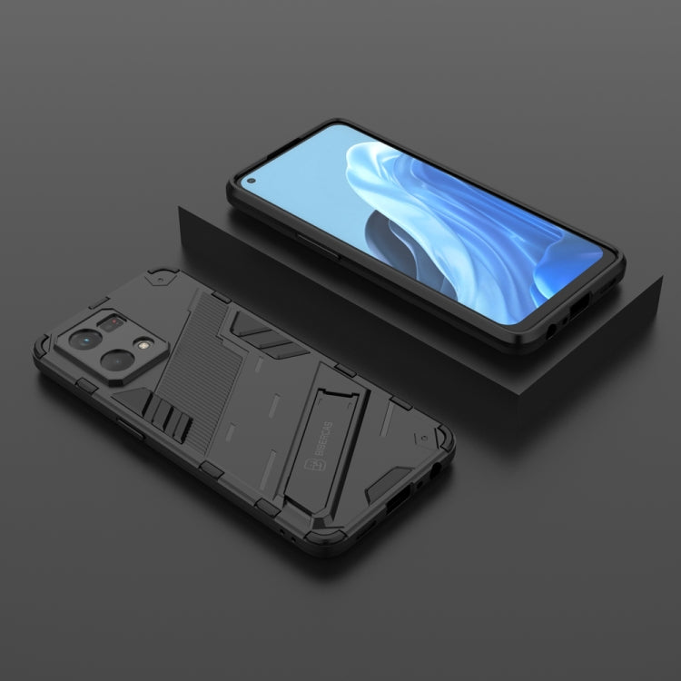 For OPPO Reno7 4G Punk Armor 2 in 1 PC + TPU Shockproof Phone Case with Invisible Holder