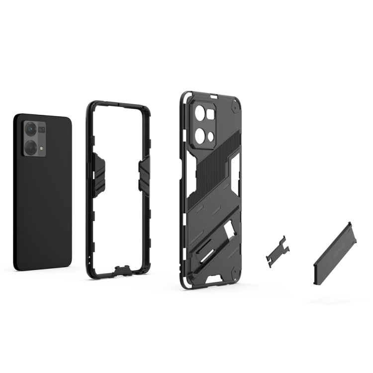 For OPPO Reno7 4G Punk Armor 2 in 1 PC + TPU Shockproof Phone Case with Invisible Holder
