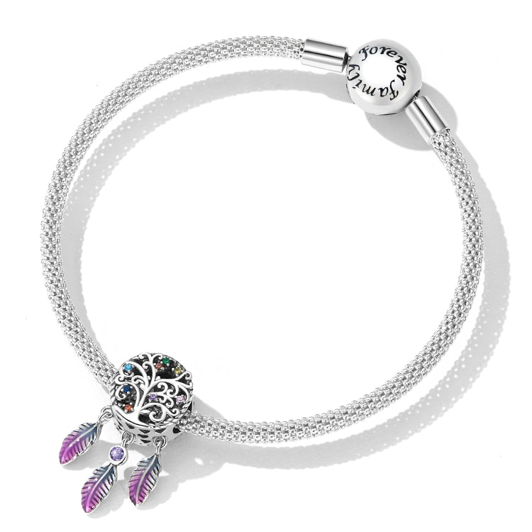 S925 Sterling Silver Tree Of Life Dream Catcher Beads DIY Bracelet Necklace Accessories
