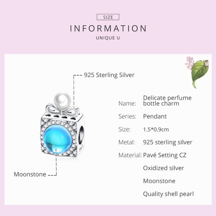 S925 Sterling Silver Perfume Bottle Beads DIY Bracelet Necklace Accessories