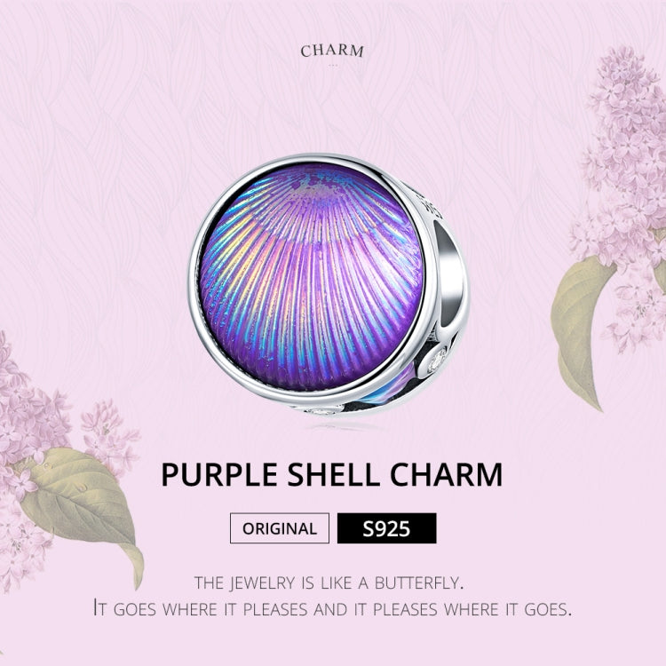 S925 Sterling Silver Purple Shell Beads DIY Bracelet Necklace Accessories