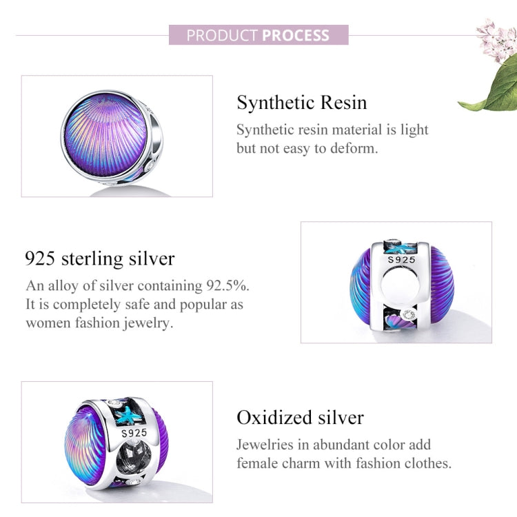 S925 Sterling Silver Purple Shell Beads DIY Bracelet Necklace Accessories