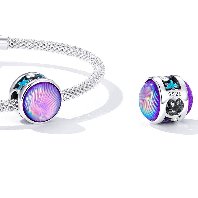 S925 Sterling Silver Purple Shell Beads DIY Bracelet Necklace Accessories