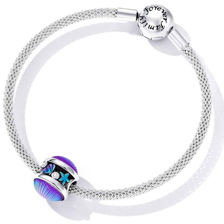 S925 Sterling Silver Purple Shell Beads DIY Bracelet Necklace Accessories