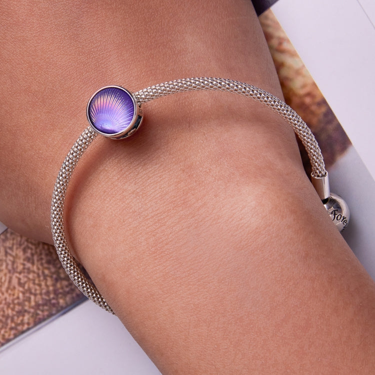 S925 Sterling Silver Purple Shell Beads DIY Bracelet Necklace Accessories