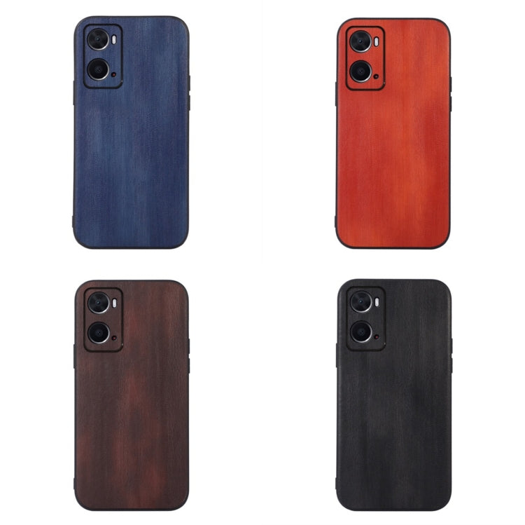 For OPPO A76 Yellow Cow Texture PU Phone Case