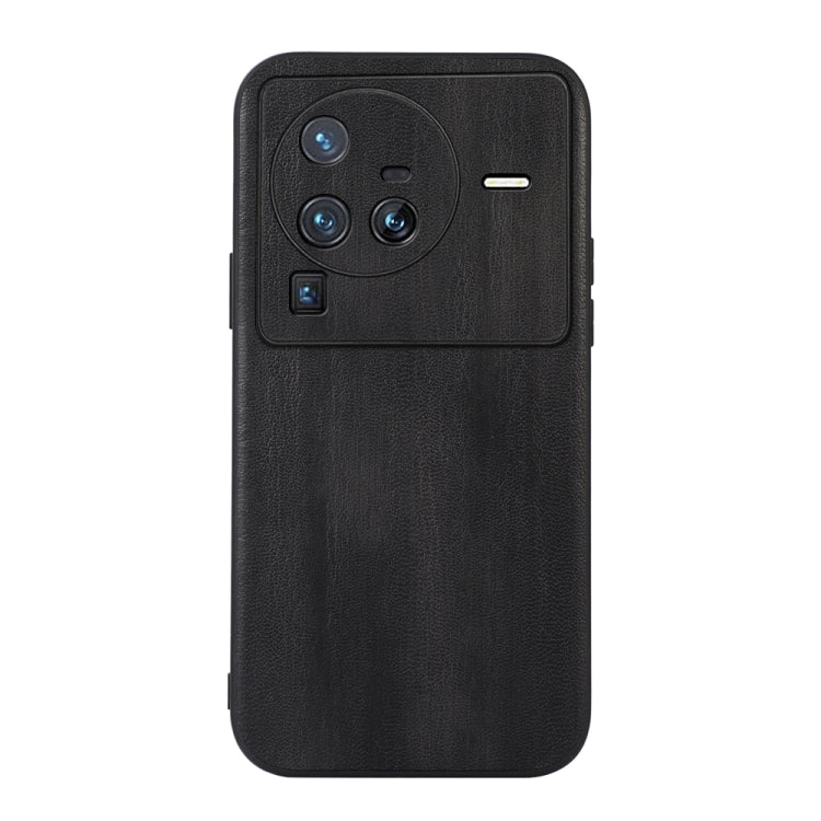 For Vivo X80 Pro Yellow Cow Texture PU Phone Case