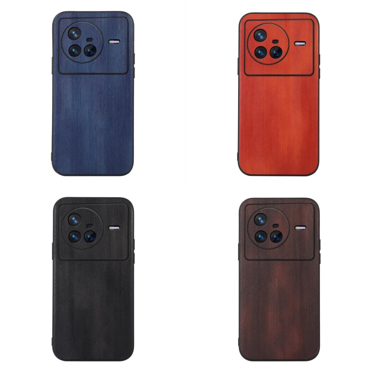 For Vivo X80 Yellow Cow Texture PU Phone Case