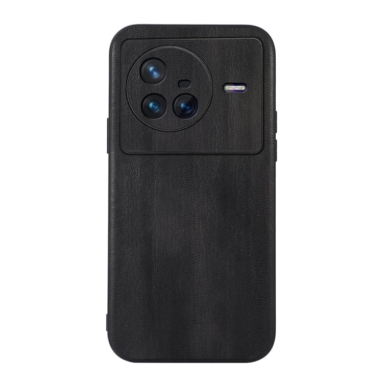 For Vivo X80 Yellow Cow Texture PU Phone Case