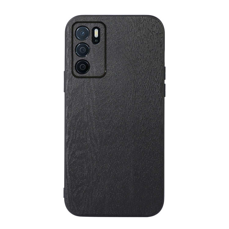 For OPPO A16 Wood Texture PU Phone Case