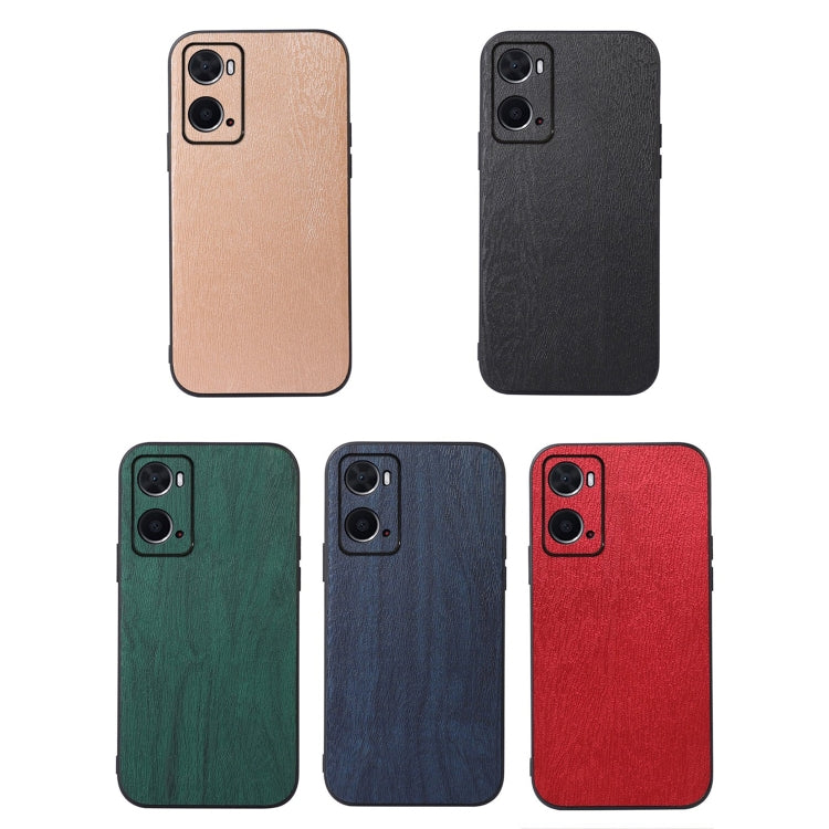 For OPPO A76 Wood Texture PU Phone Case