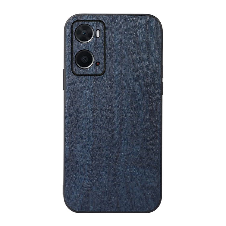 For OPPO A76 Wood Texture PU Phone Case
