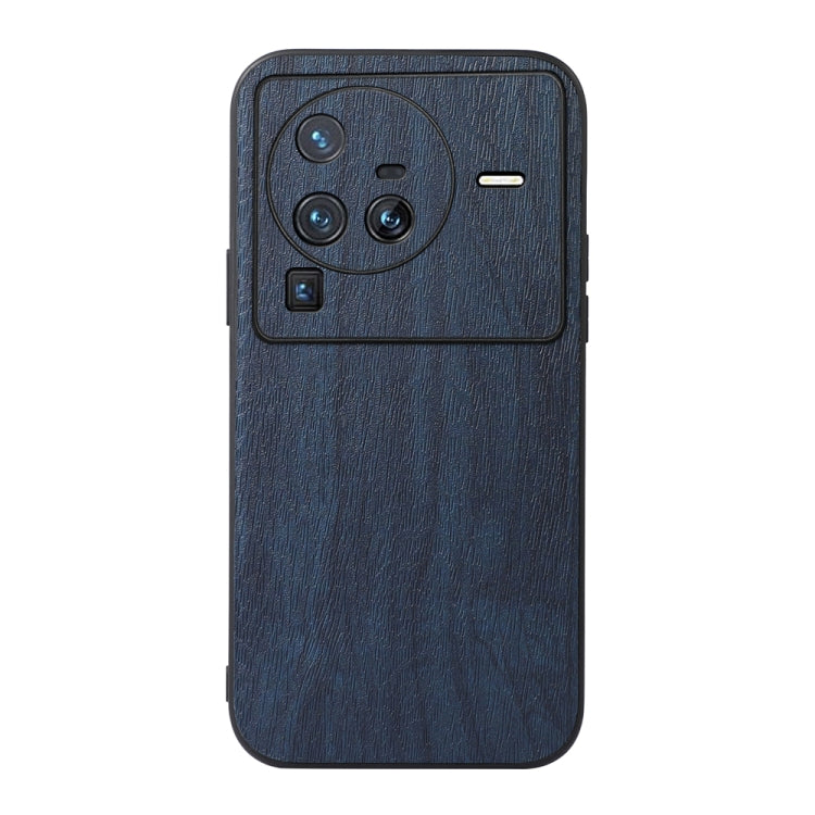 For Vivo X80 Pro Wood Texture PU Phone Case