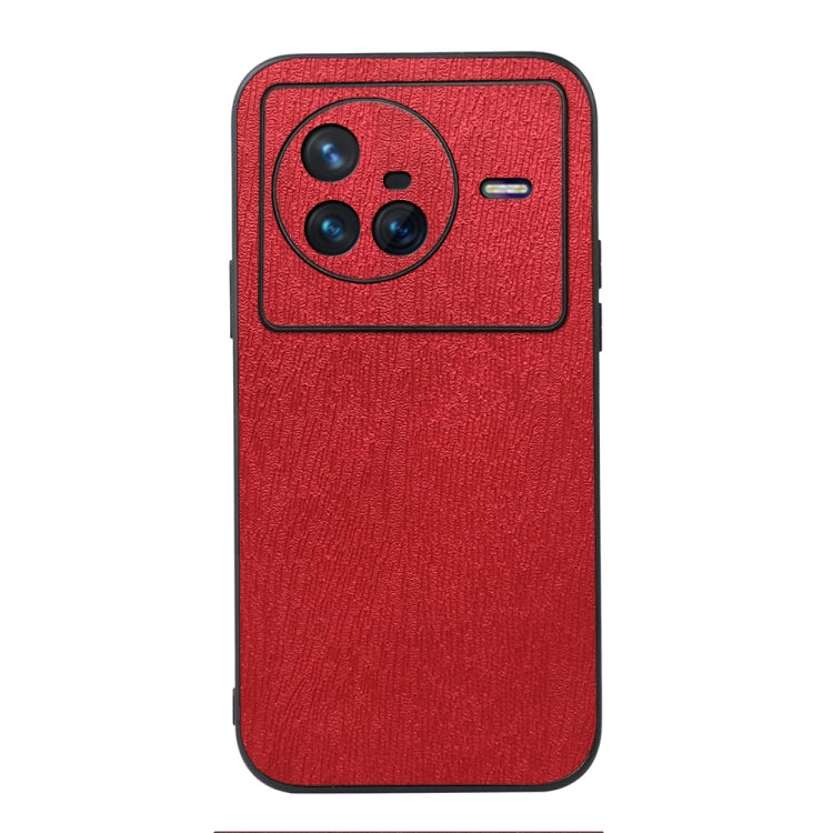 For Vivo X80 Wood Texture PU Phone Case