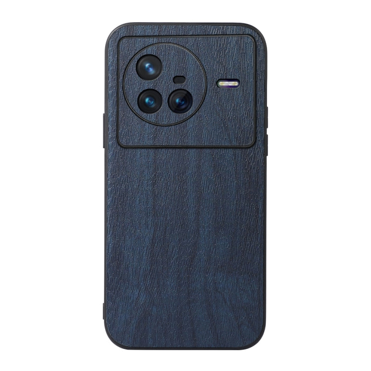 For Vivo X80 Wood Texture PU Phone Case