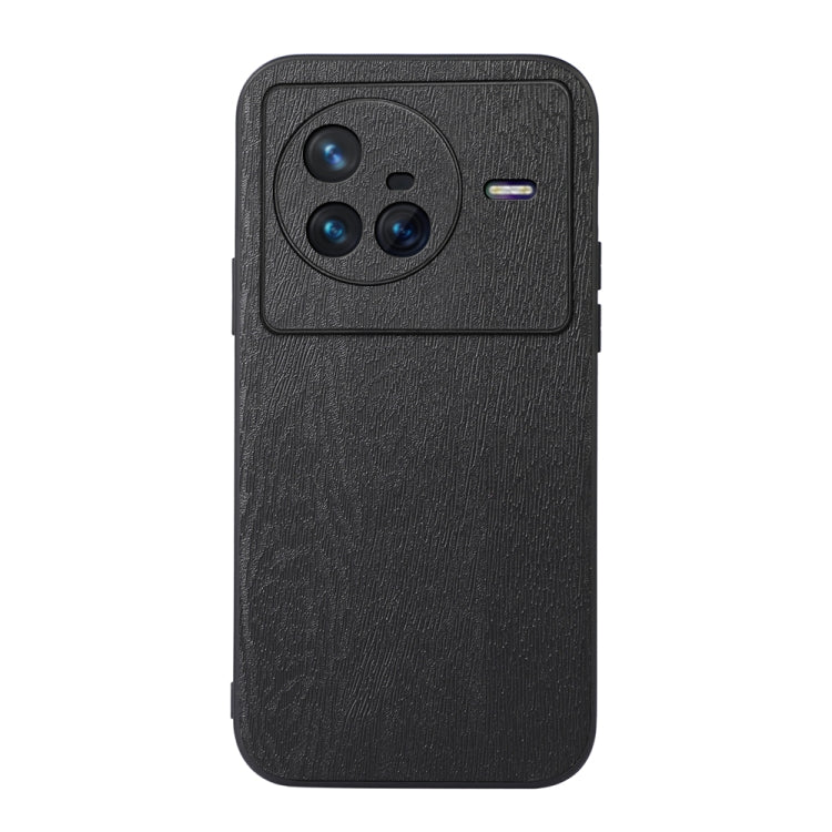 For Vivo X80 Wood Texture PU Phone Case