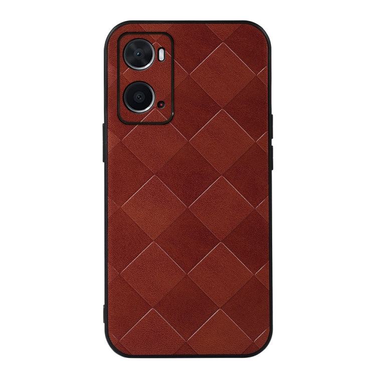 For OPPO A76 Weave Plaid PU Phone Case