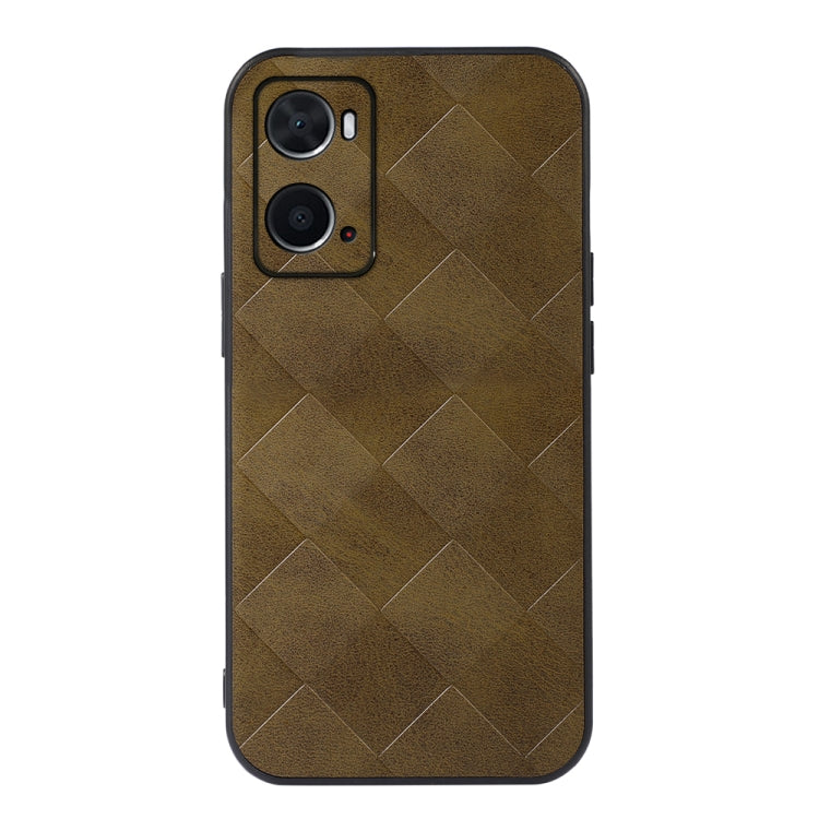 For OPPO A76 Weave Plaid PU Phone Case
