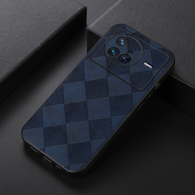 For Vivo X80 Weave Plaid PU Phone Case
