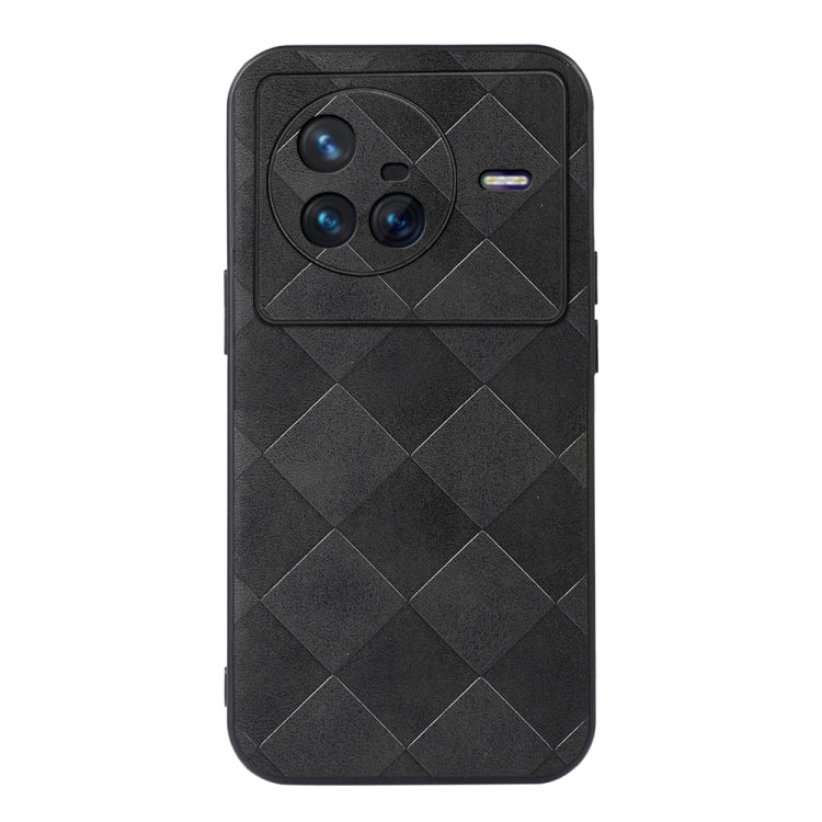 For Vivo X80 Weave Plaid PU Phone Case