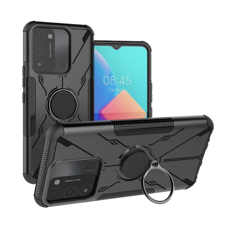 For Tecno Spark Go 2022 Armor Bear Shockproof PC + TPU Phone Case with Ring