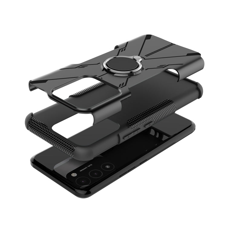 For Tecno Spark Go 2022 Armor Bear Shockproof PC + TPU Phone Case with Ring