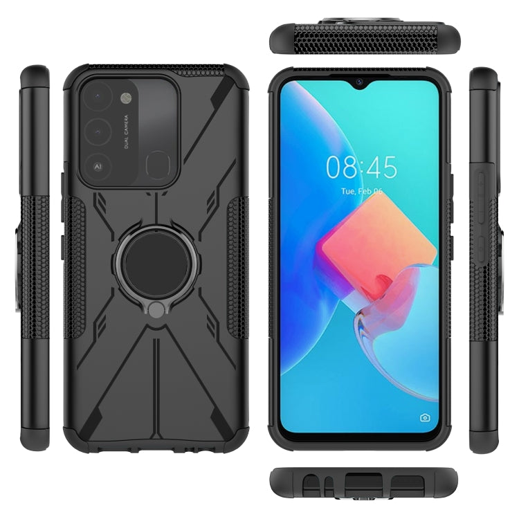 For Tecno Spark Go 2022 Armor Bear Shockproof PC + TPU Phone Case with Ring
