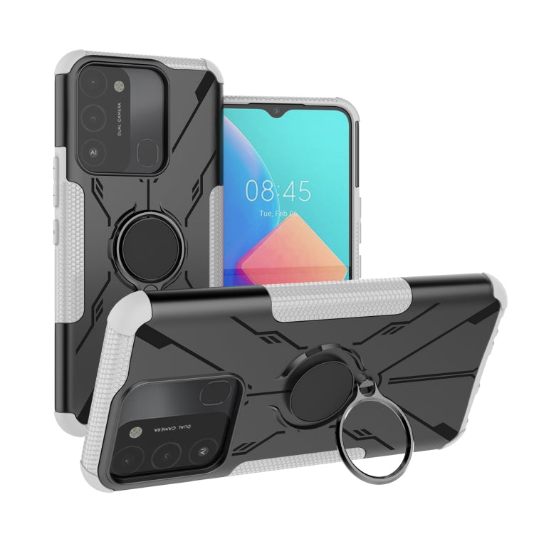 For Tecno Spark Go 2022 Armor Bear Shockproof PC + TPU Phone Case with Ring